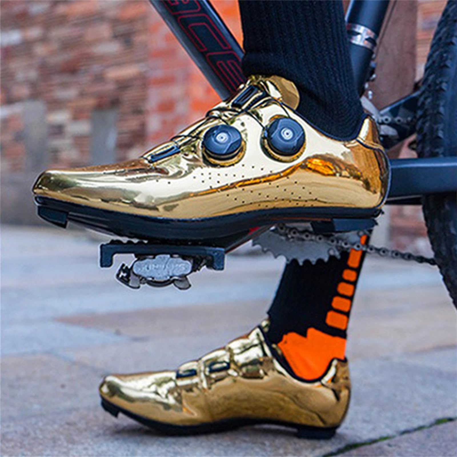 Hixingo Scarpe Uomo Donna Scarpe Strada Mountain Bike Compatibile Pedali SPD/SPD-SL Look Delta, Unisex Scarpes Ciclismo MTB Traspirante Rete All'aperto per Bici 36-47 EU