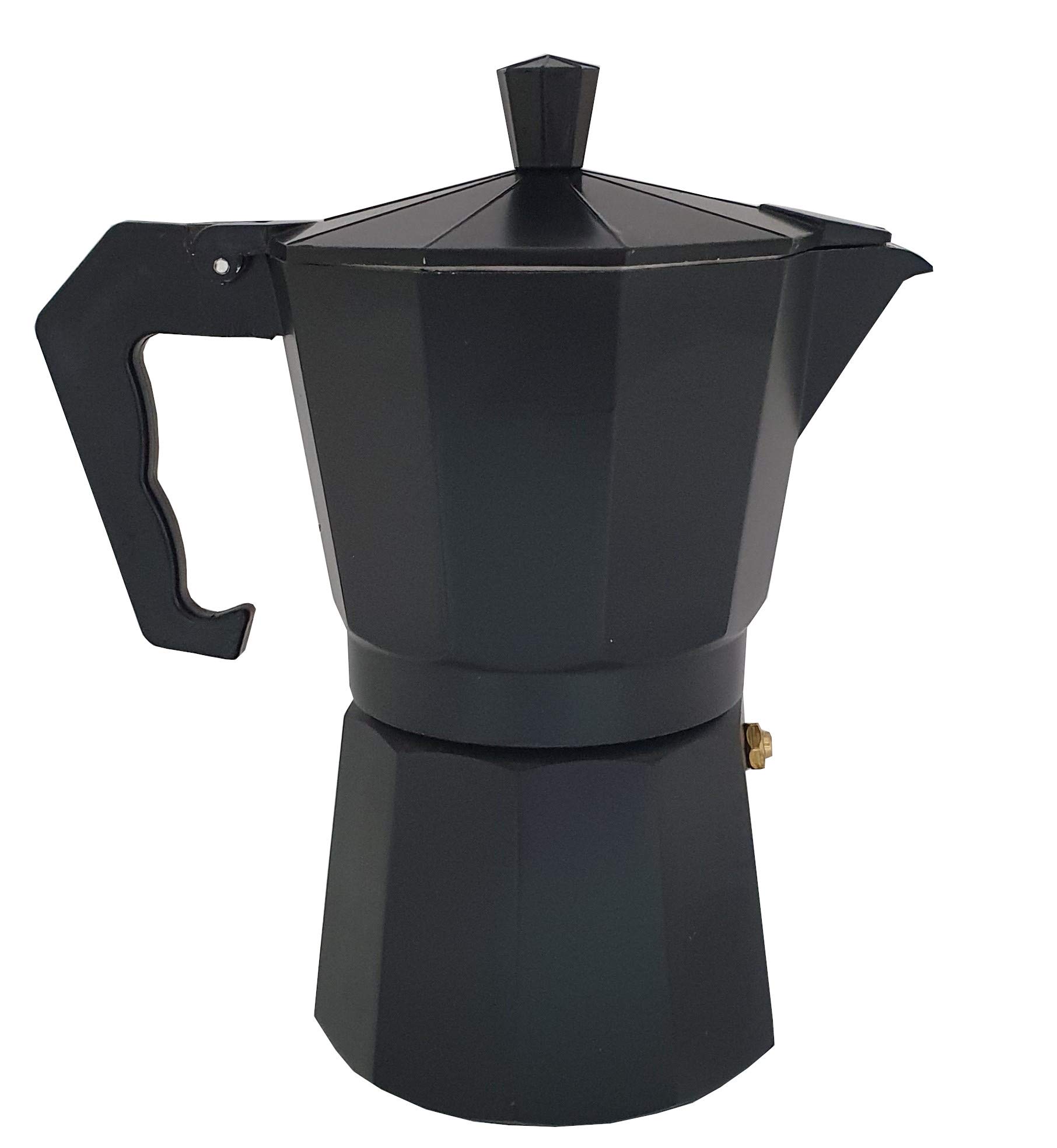 Cafeteira de Fogão Moka Italiana De Alumínio até 6 Xícaras (Preto)