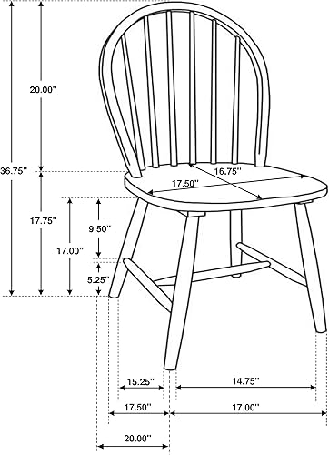 Miniatura 3 de Coaster Hesperia Windsor - Sillas laterales de comedor color marrón natural y blanco juego de 4