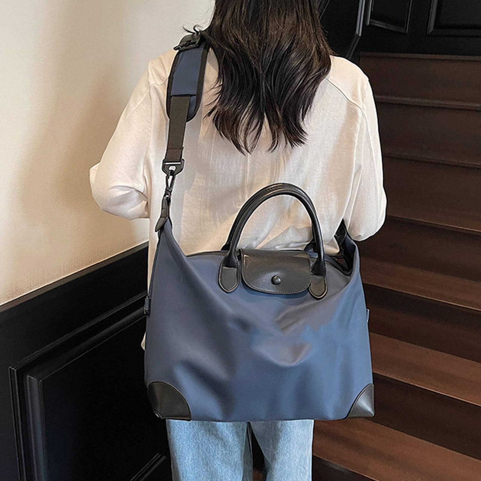 Borsa da palestra da viaggio di grande capacità, in pratico tessuto Oxford con scomparti multipli, fodera impermeabile per gli appassionati di fitness, cachi