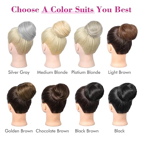 Miniatura 9 de REECHO Moño de pelo desordenado, moño con clip de nudo superior, extensión de cola de caballo de cabello sintético, extensión de cola de caballo de