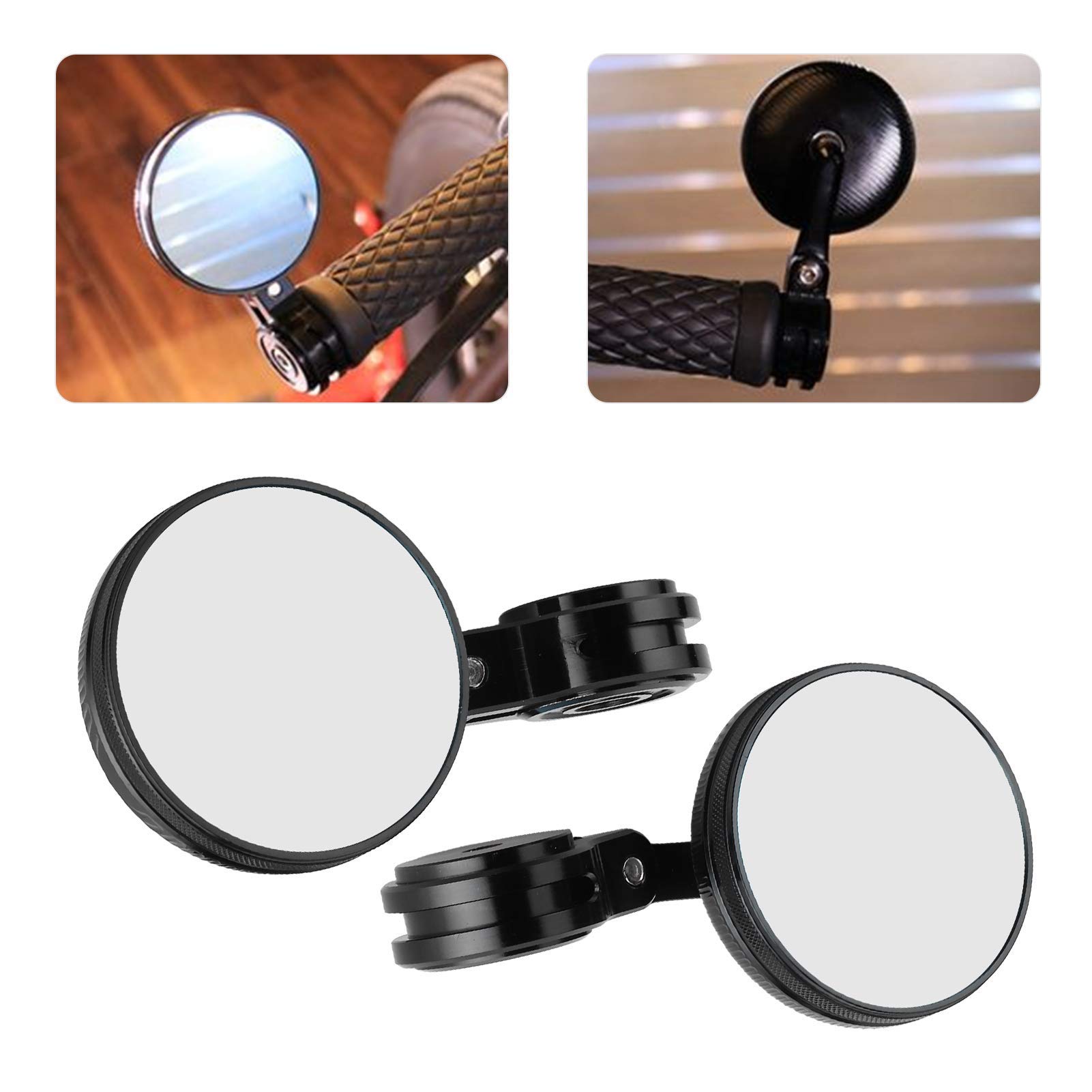 Rétroviseurs De Guidon Moto En Aluminium CNC - Verre Bleu Anti-éblouissement - Pour Diamètre De Guidon 13-14 Mm Ou 17-18 Mm
