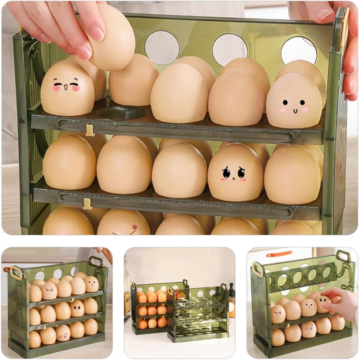 Refrigerator Egg Storage Organizer Egg Container for Fridge Multi Design for Freshness Space Saving Kitchen Storage Holds Transparent Design