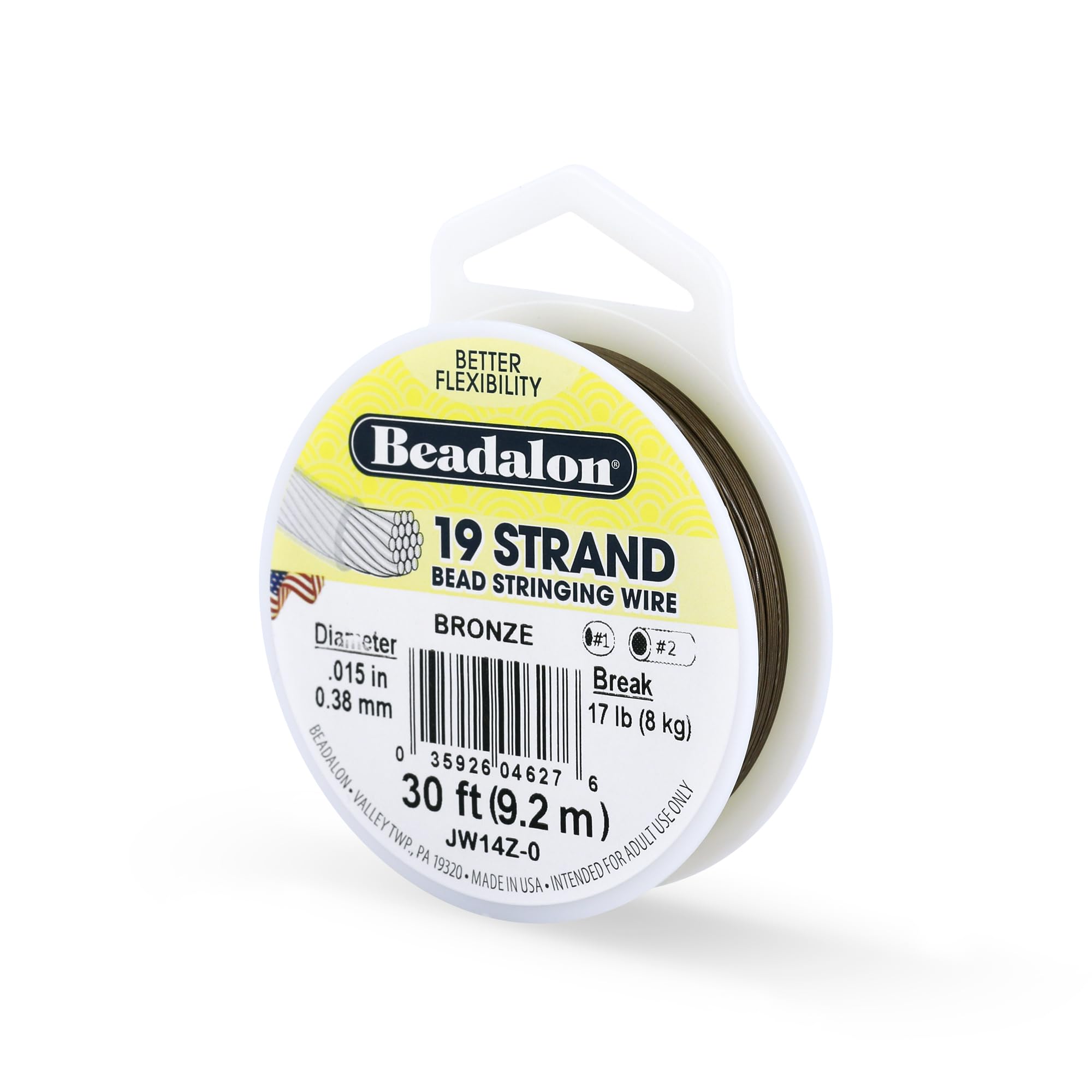 Beadalon 9.2 m Reel 0.38 mm Diameter 19 Strand Wire, Bronze