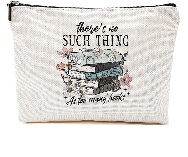 Necessaire de maquiagem DHKG com estampa floral inspirada em livros, multicolorida 435