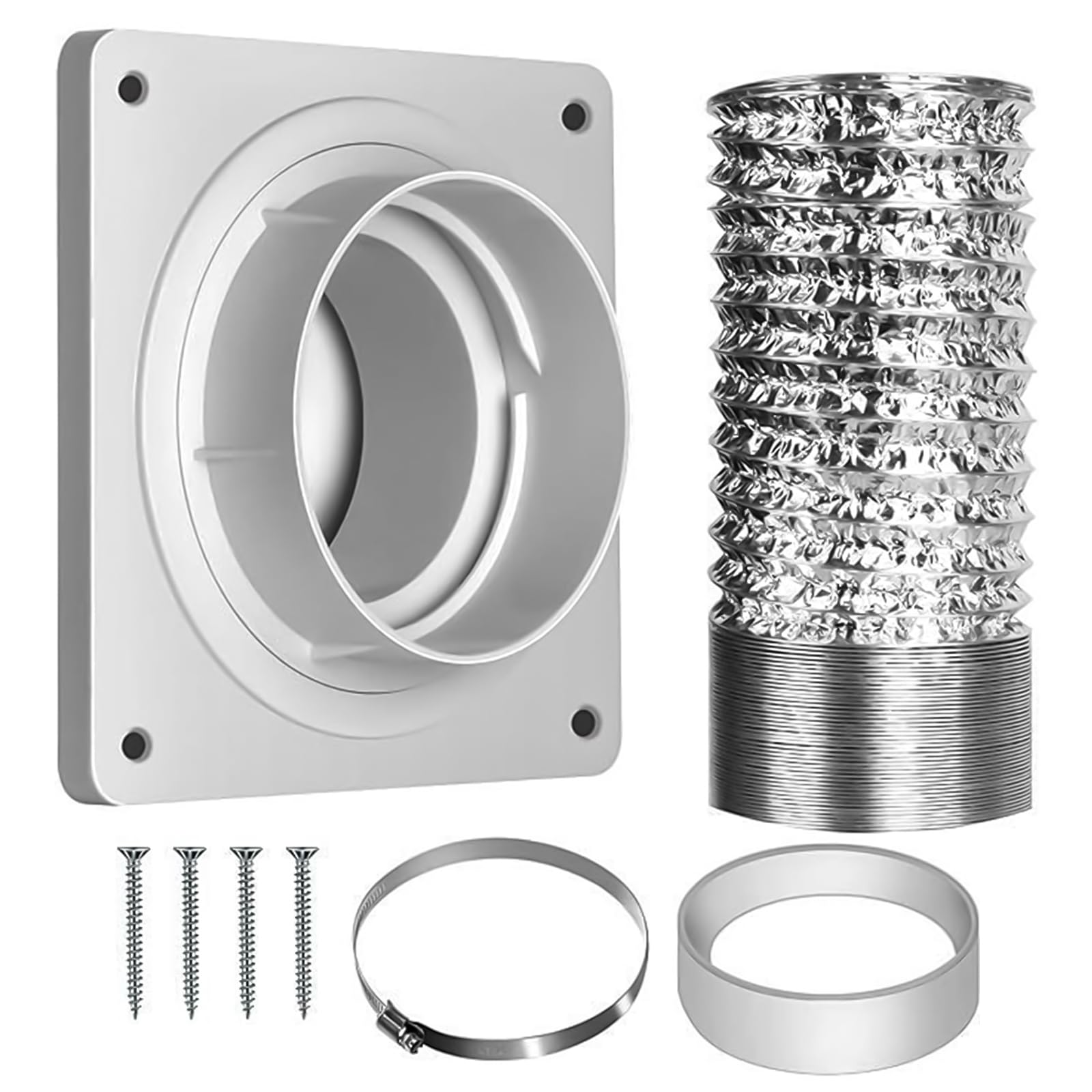 Juego de conectores de ventilación para secadora, adaptador de placa de pared con conector rápido, juego de conectores de conducto de secadora para secadora y lavadora