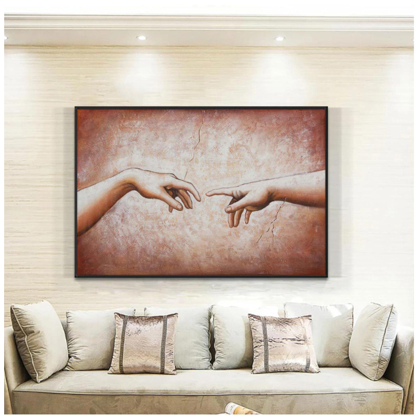 Amazon.co.jp: 手のキャンバスの絵画と抽象的なロマンチックな手