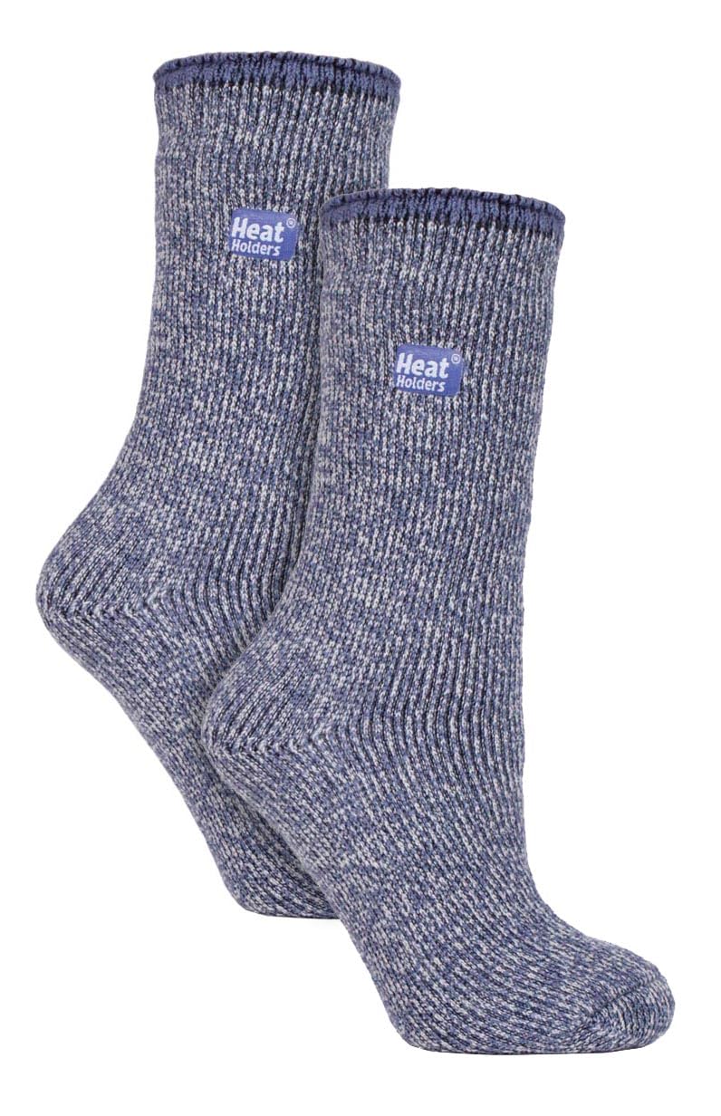 HEAT HOLDERS 2 Pairs Ladies Merino Wool Socks Warm Thermal Socks for Winter (4-8, Lilac)