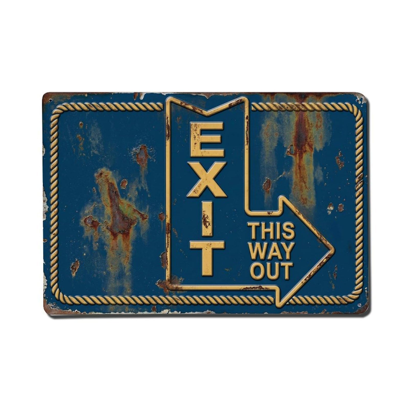 Exit This Way Out Doorway Marker Metal Tin Sign Plaque Wall Decor for Cafe, Club Bar, Office, Home Garden Metal Poster 8x12Inch