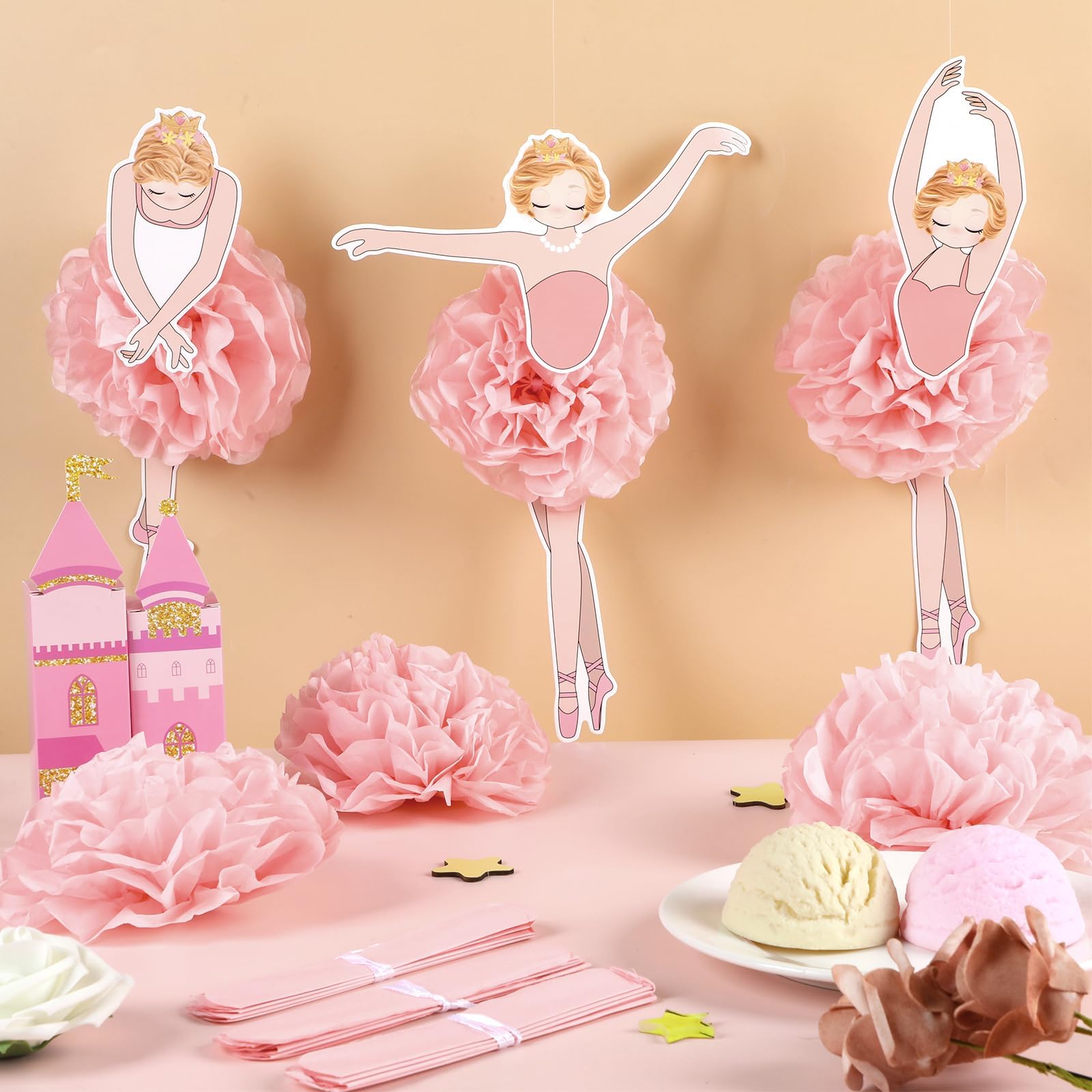 Pink & Gold Swan Honeycomb Centerpiece - 10 Inch Tall, For Birthday Parties & Baby Showers - View #10