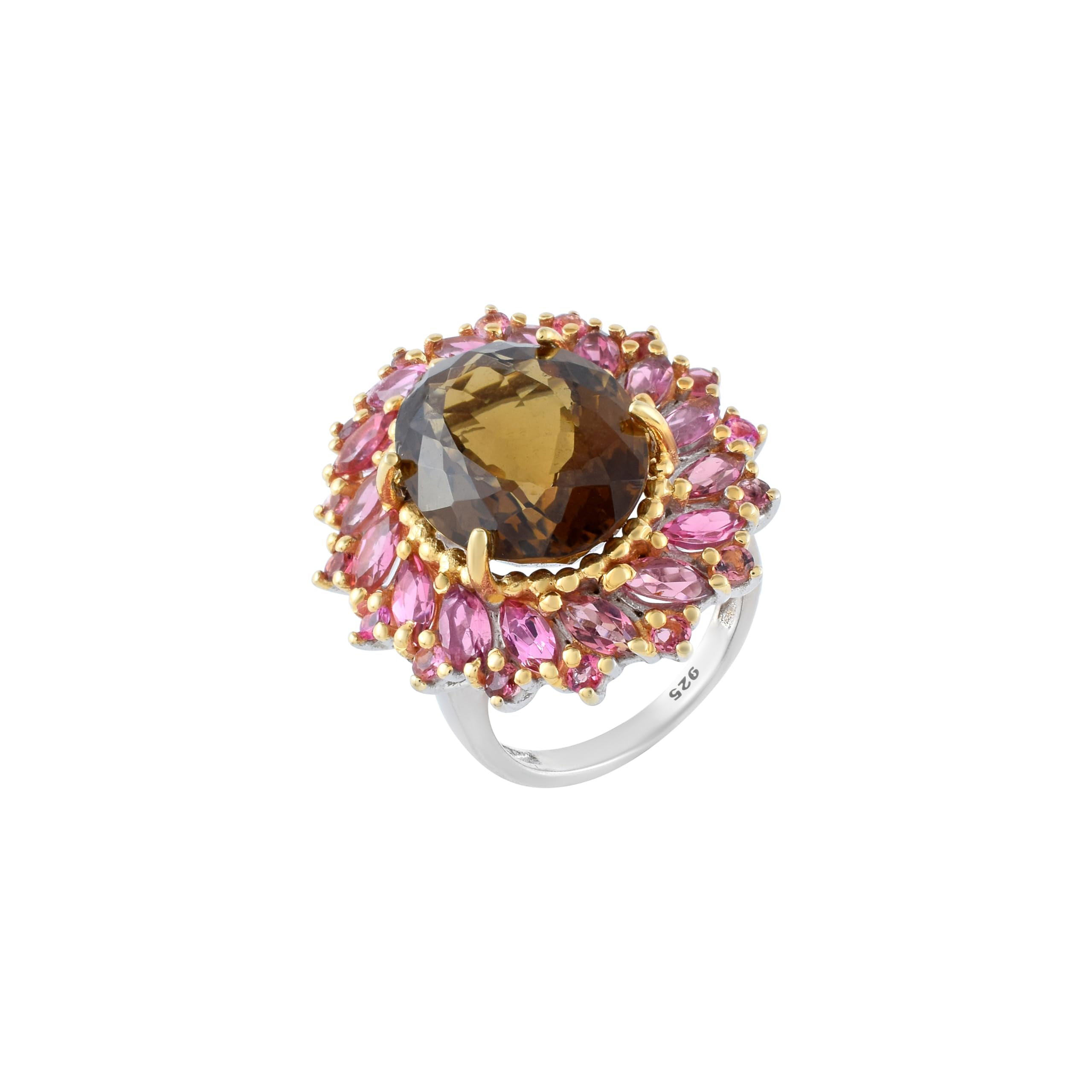 Bague plastron plaqué or saphir rose, le cadeau idéal pour célébrer une femme unique