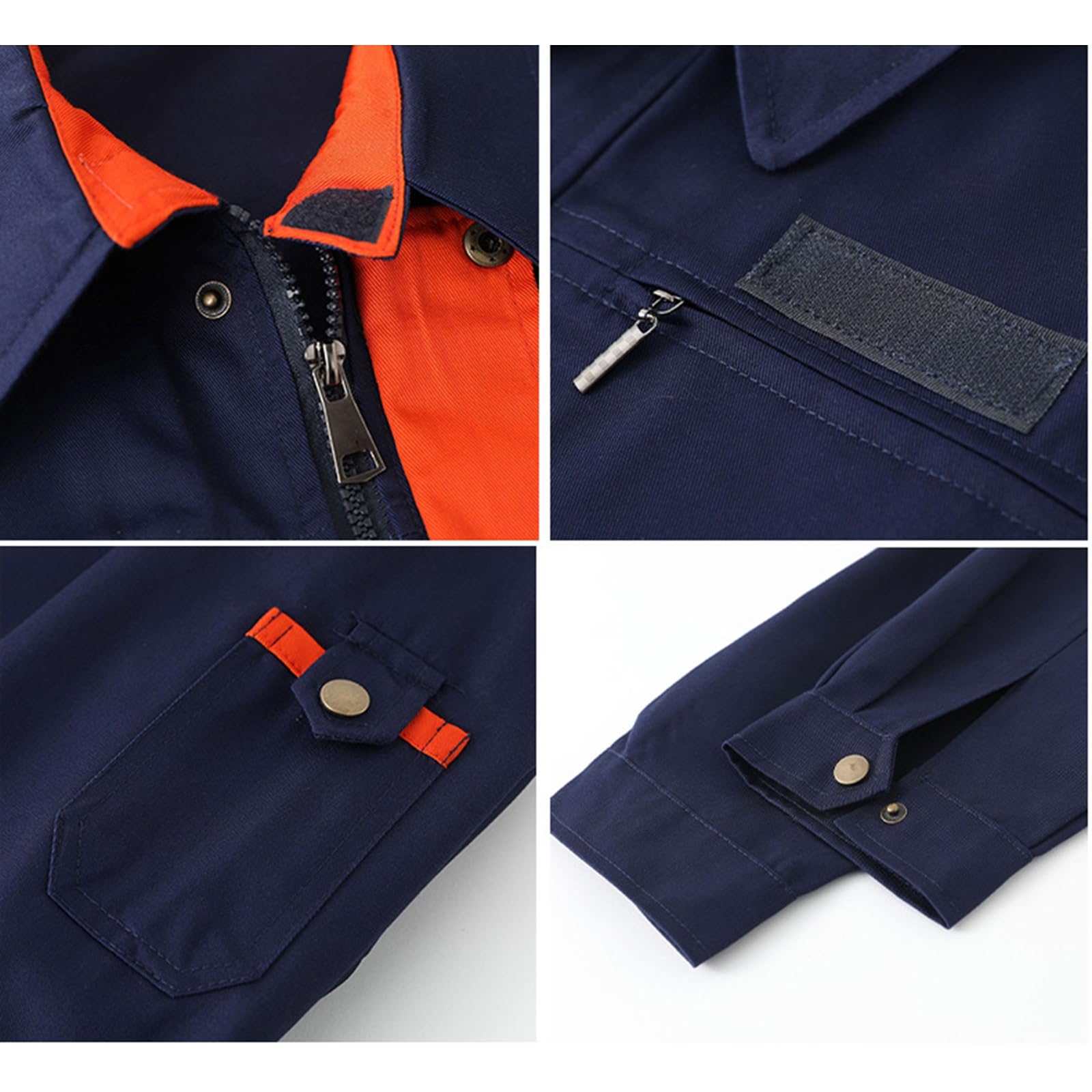 Combinaison de Travail de Soudage En Coton pour Hommes Veste de Soudeur À Col Montant Vêtements de Travail Ignifugés pour Atelier D'usine