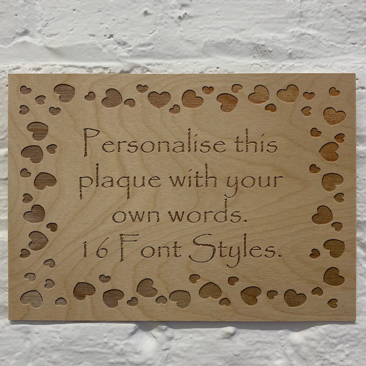 Cutncraft Designs Personalised Valentines Door Sign Love Hearts Custom Wooden Wall Plaques 30x21cm (11.7"x 8.32")