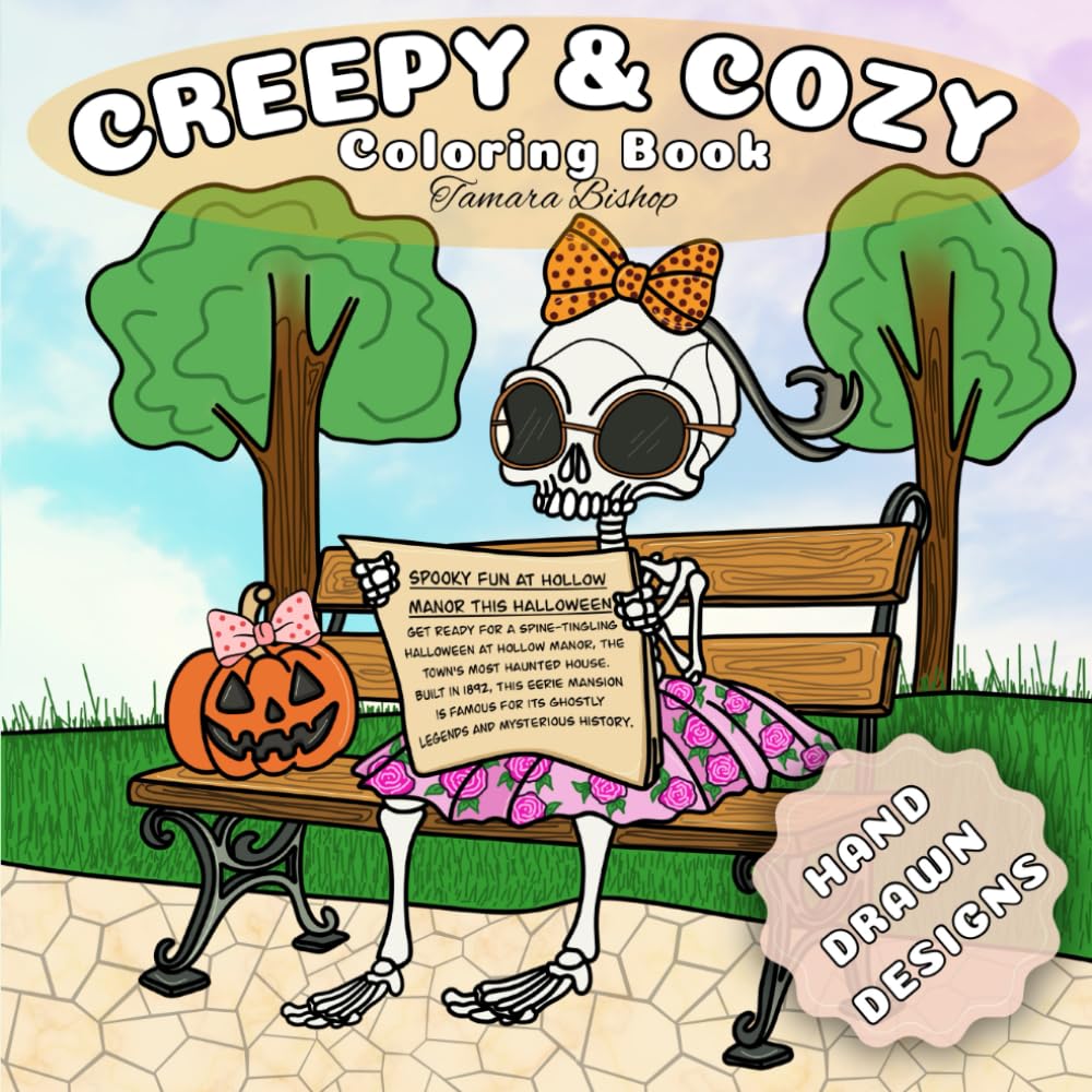Creepy & Cozy: Relaxing Coloring Book for Adults and Teens with Cozy Scenes and Adorable Hand-Drawn Designs for Stress Relief and Creative Fun