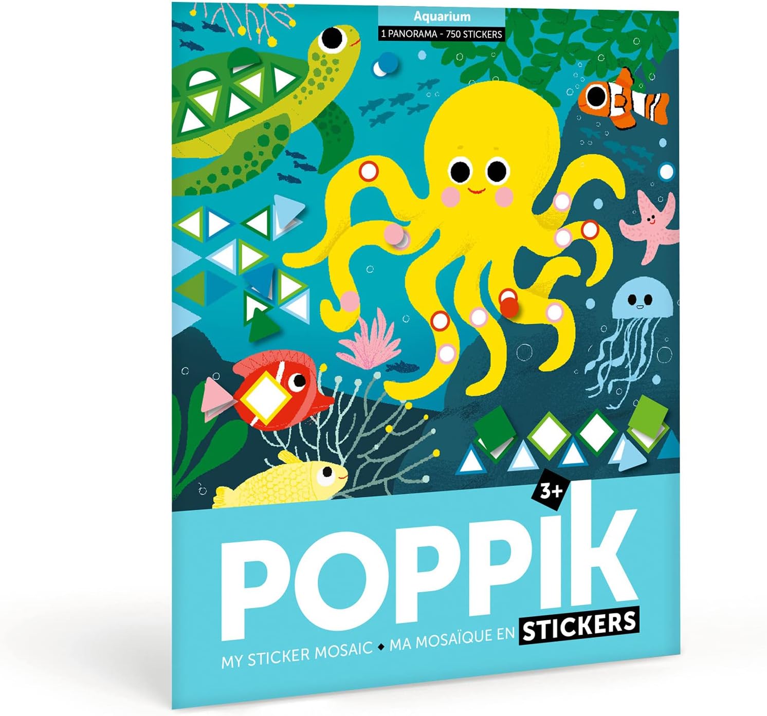 Poppik Arts And Crafts My Sticker Mosaic Aquarium For Kids Ages 3+ Years