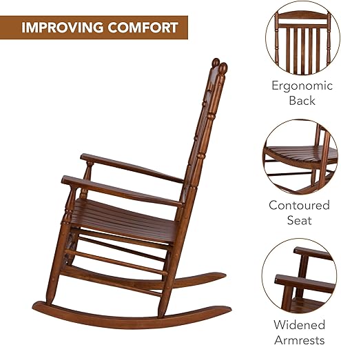 Miniatura 5 de Shine Company - Silla mecedora tradicional de madera estilo Rhode Island, roble