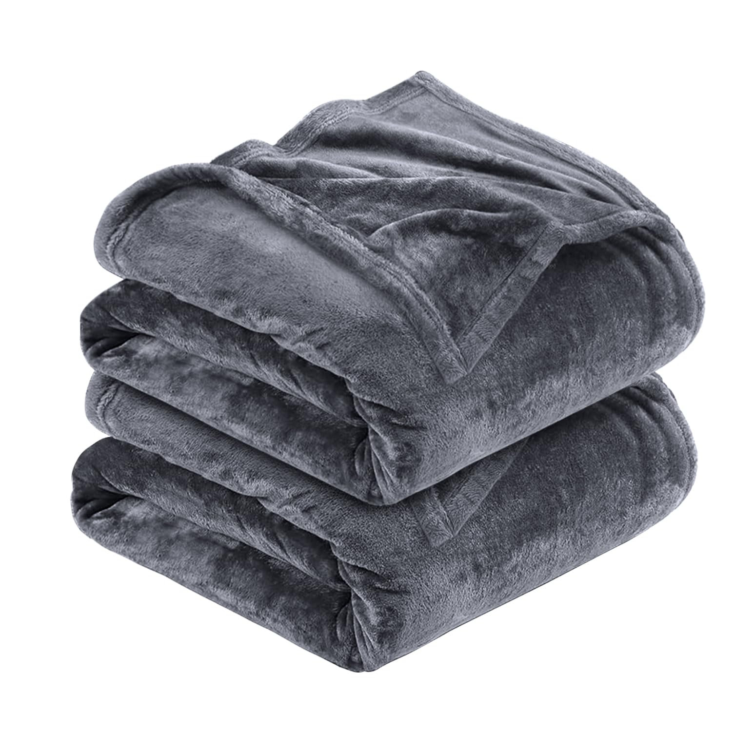 MOONLIGHT20015 Silk Touch Warm 2 Pack Fleece Blankets - 400 GSM Throws for Sofa Fluffy Blanket Bed Throw for Bedroom, Couch, Travel, Kids, Bedroom Accessories Grey, King (230 X 270CM) โ image 1