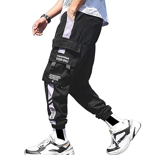 XYXIONGMAO Men's Streetwear Joggers Casual Sports Pants Baggy Casual Techwear Hip Hop Sweatpants Black Cargo Pants for Men