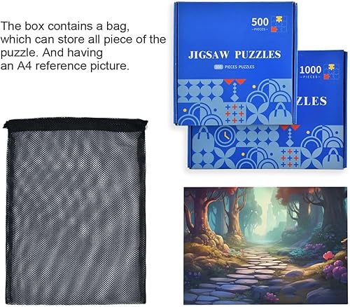 Miniatura 7 de Forest Jigsaw Puzzles 500 Pieces for Adults,Learning Educational Puzzles,Difficult and Challenge Families Toys with Mesh Storage Bag 2012150