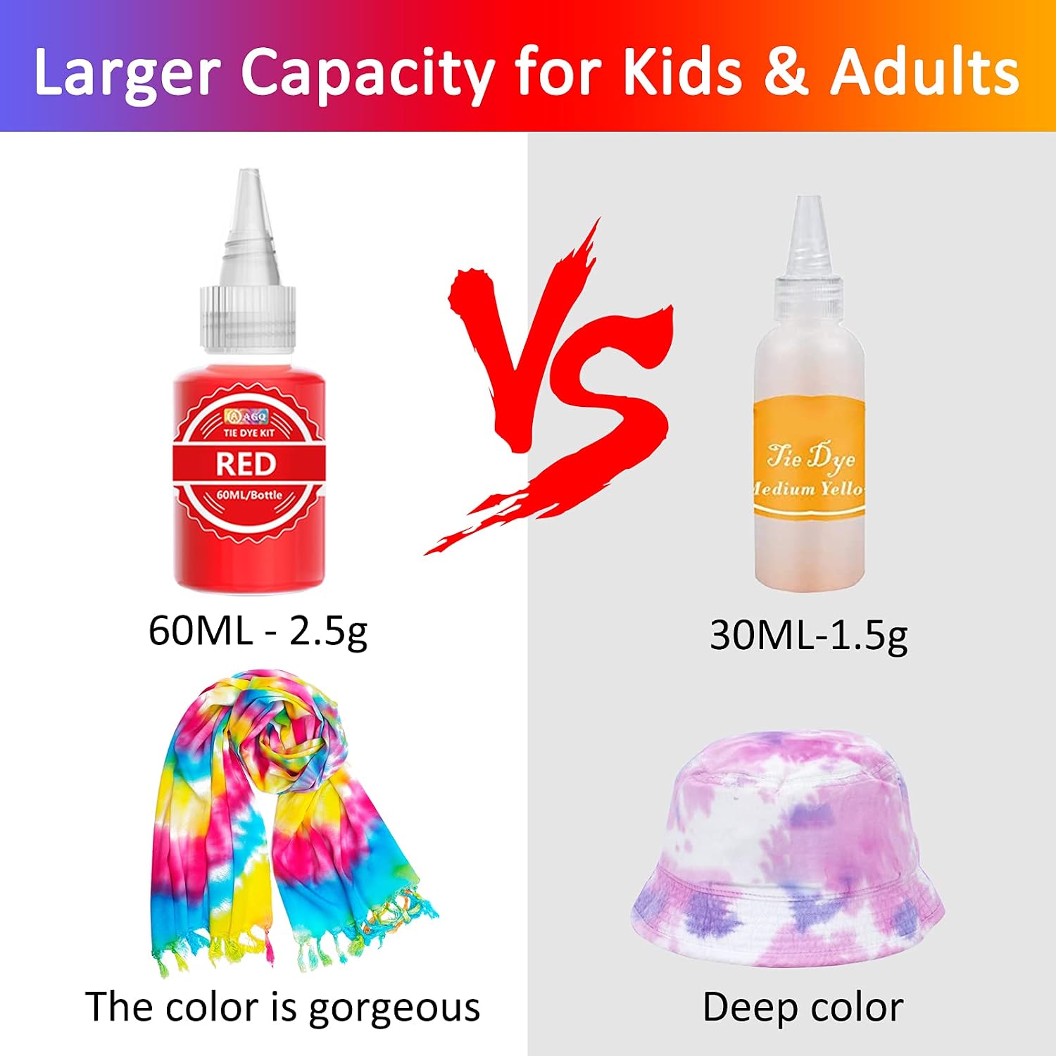 Pastel Tie Dye Kit for Kids & Adults - AGQ 18 Colors Rainbow DIY Fabric Dye, Water Based One Step Tye Dye Kits Set for Girls Boys Birthday Party T-Shirt, Sweatshirt, Textile, Dress, Socks, Hoodie