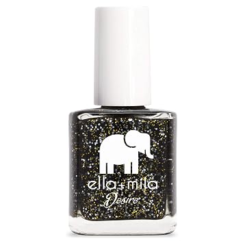 ella+mila Vegan Nail Polish - Quick Dry & Chip Resistant Black Tie Affair | 17-free vegan nail lacquer; cruelty-free & gluten-free; high-shine color for an at-home manicure; 0.45 fl oz brush-on