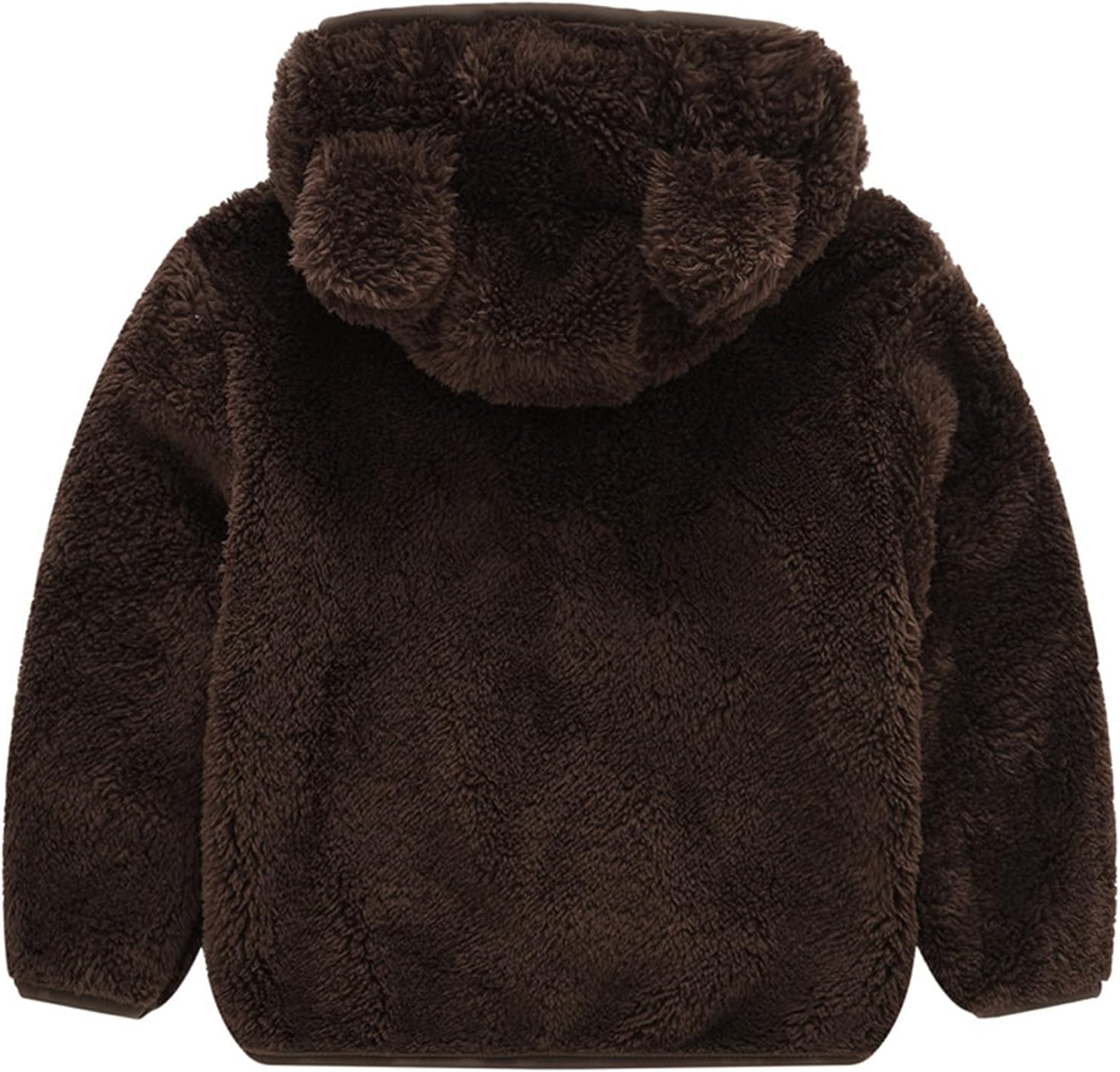 Toddler Baby Bear Ears Fleece Hooded Jacket Boy Girl Fuzzy Teddy Coat Zip up Hoodie Sweatshirt Winter Warm Outwear