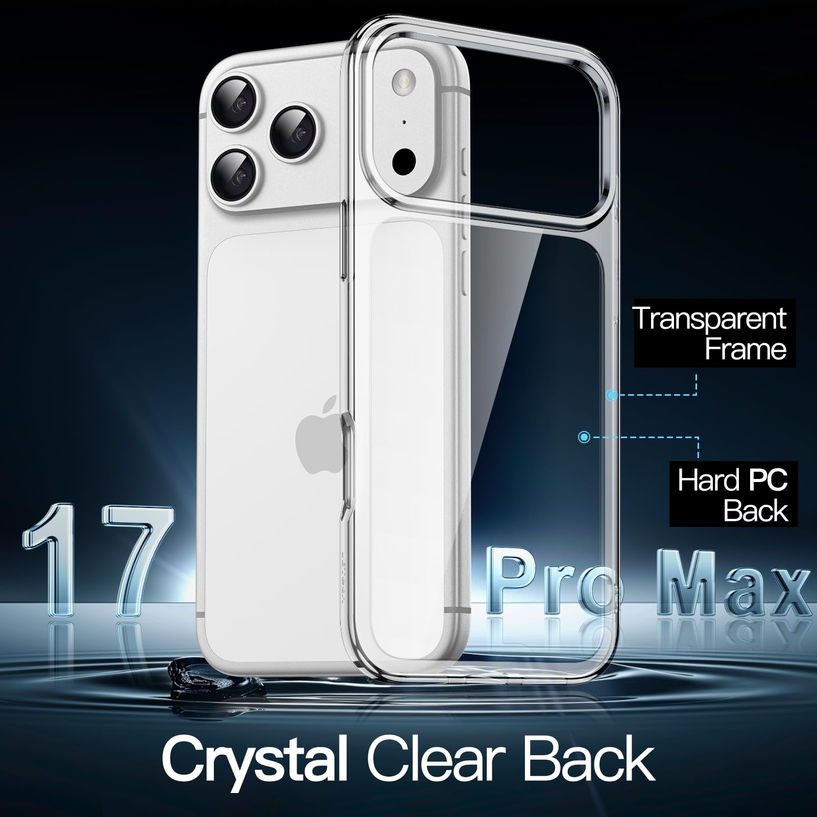 JETech Etui dla iPhone 17 Pro Max, Nie Żółknie, Przezroczyste | Ochrona przed Wstrząsami, Twardy Tył PC Odporny na Zarysowania, Trwały Przezroczysty Bumper TPU
