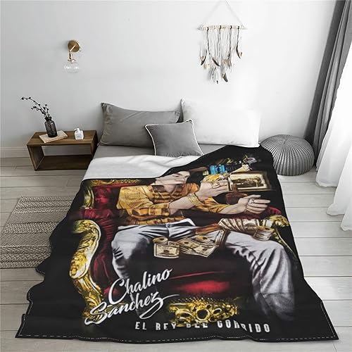 Miniatura 3 de Mantas de forro polar Chalino Singer Sanchez tamaño individual, color gris, 10.58 ozm, ligeras, mullidas, acogedoras, suaves, para cama, sofá,