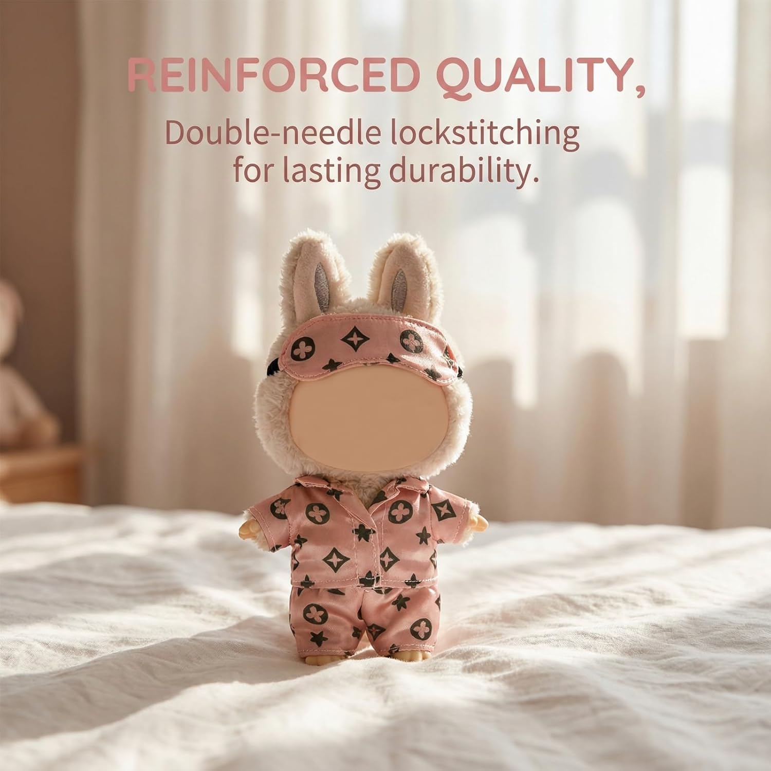 Pink Dolls Clothes Compatable with Labubu(NO Doll), 17cm Dolls Cute Outfit Accessories, Small Labubu Clothes Set for Doll, Gift for Women