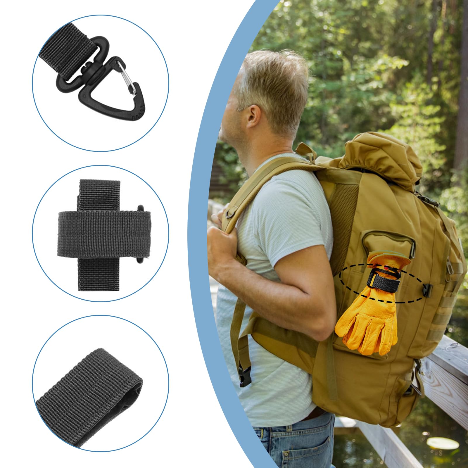 2 Pcs Porte Gants De Travail De Pompier, Attache Gants Ceinturon