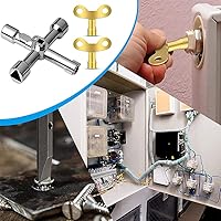 Vista 2 de Kit de llaves multifuncionales multifuncionales para plomeros, llave de 4 vías, llave de triángulo, llave de gabinete, llaves de enchufe