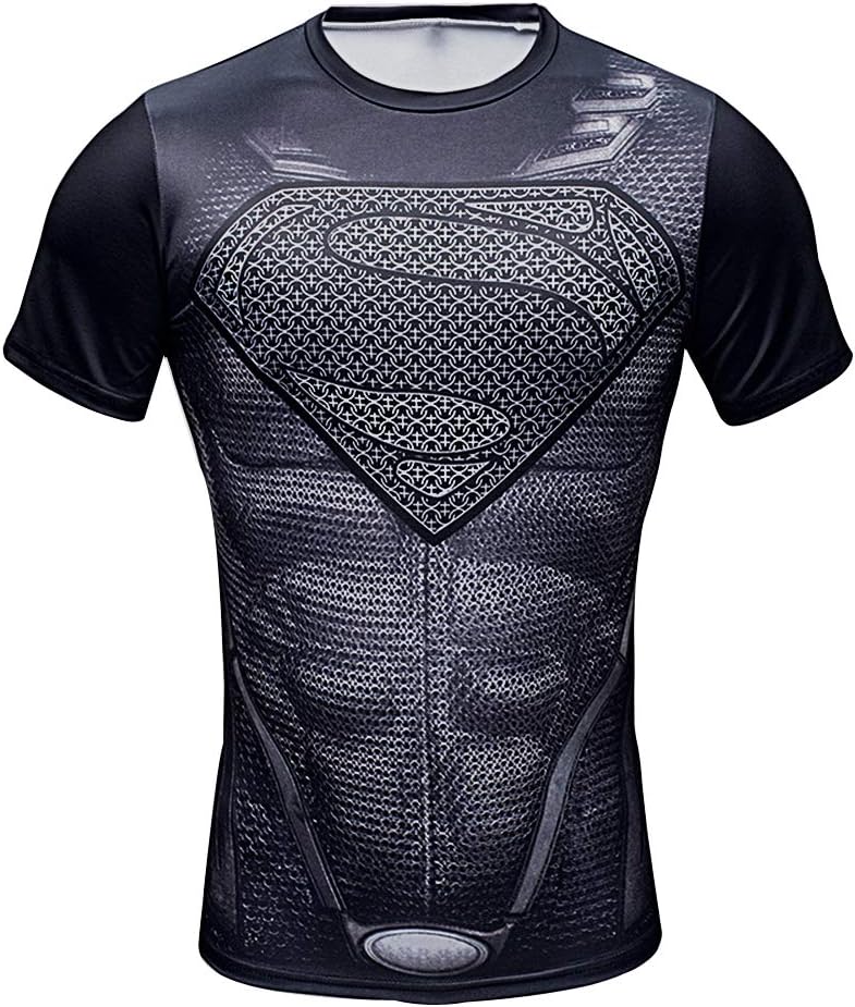 Super Hero Compression T Shirts Short Sleeve Tops Tee for Men