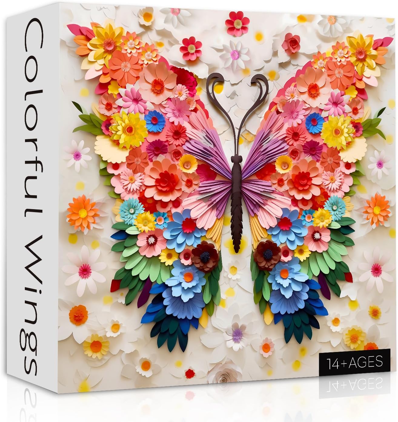 Butterfly Puzzles for Adults 1000 Pieces, Challenging Colorful Flower Butterflies Puzzles Puzzle with Paper Art, Difficult Animal Plant Jigsaw Puzzles for Adults