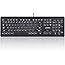 Perixx PERIBOARD-324 Wired Backlit Keyboard with 2 Hubs, X Type Scissor Key with Full Size Layout, Black, US English Layout