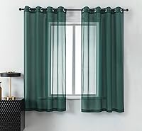 Vista 33 de Cortinas traslúcidas de 108 pulgadas para sala de estar, dormitorio, apartamento, ventana, 2 paneles con ojales, cortinas semitransparentes