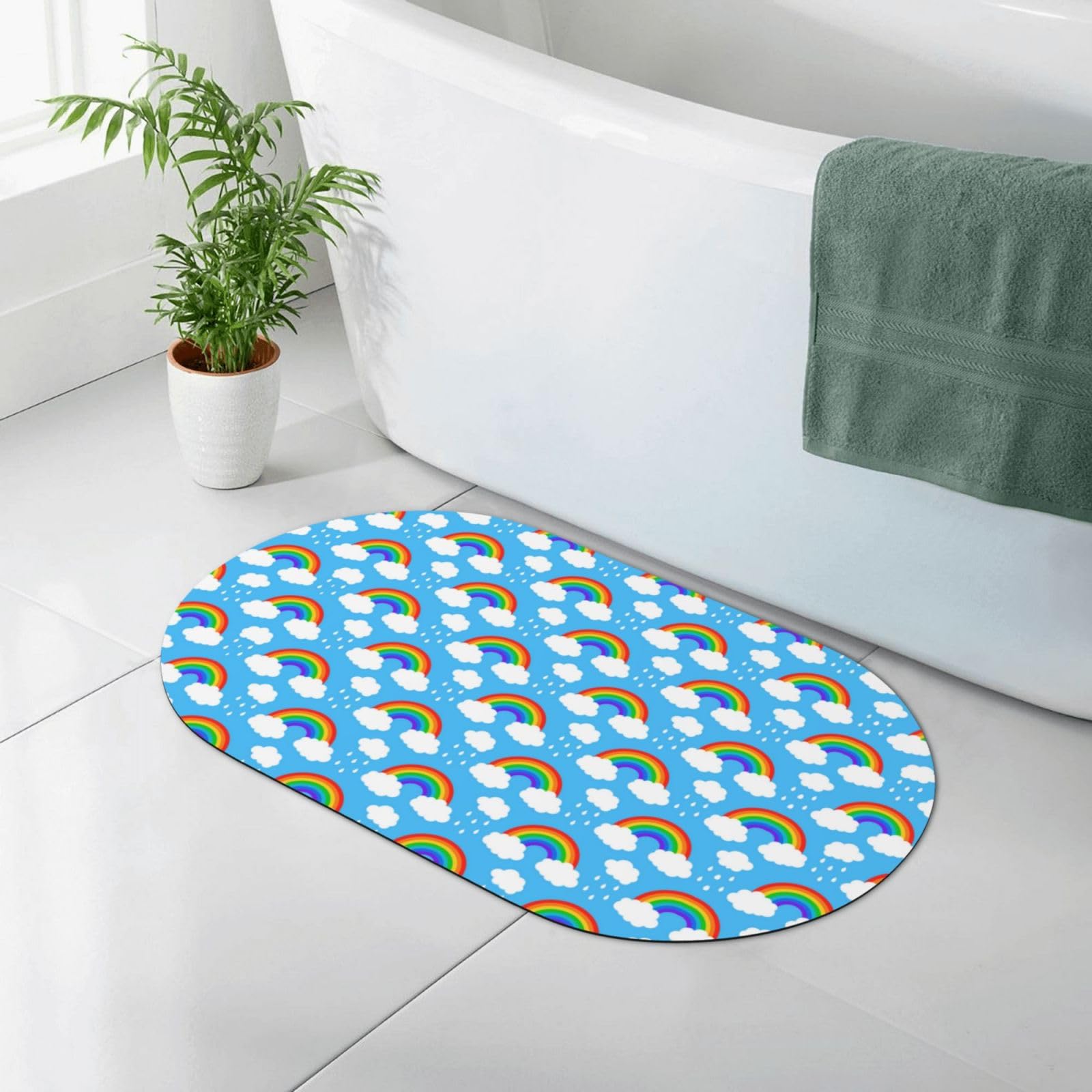 Tapis de salle de bain en caoutchouc ultra absorbant et antidérapant FURLOU 50x80cm