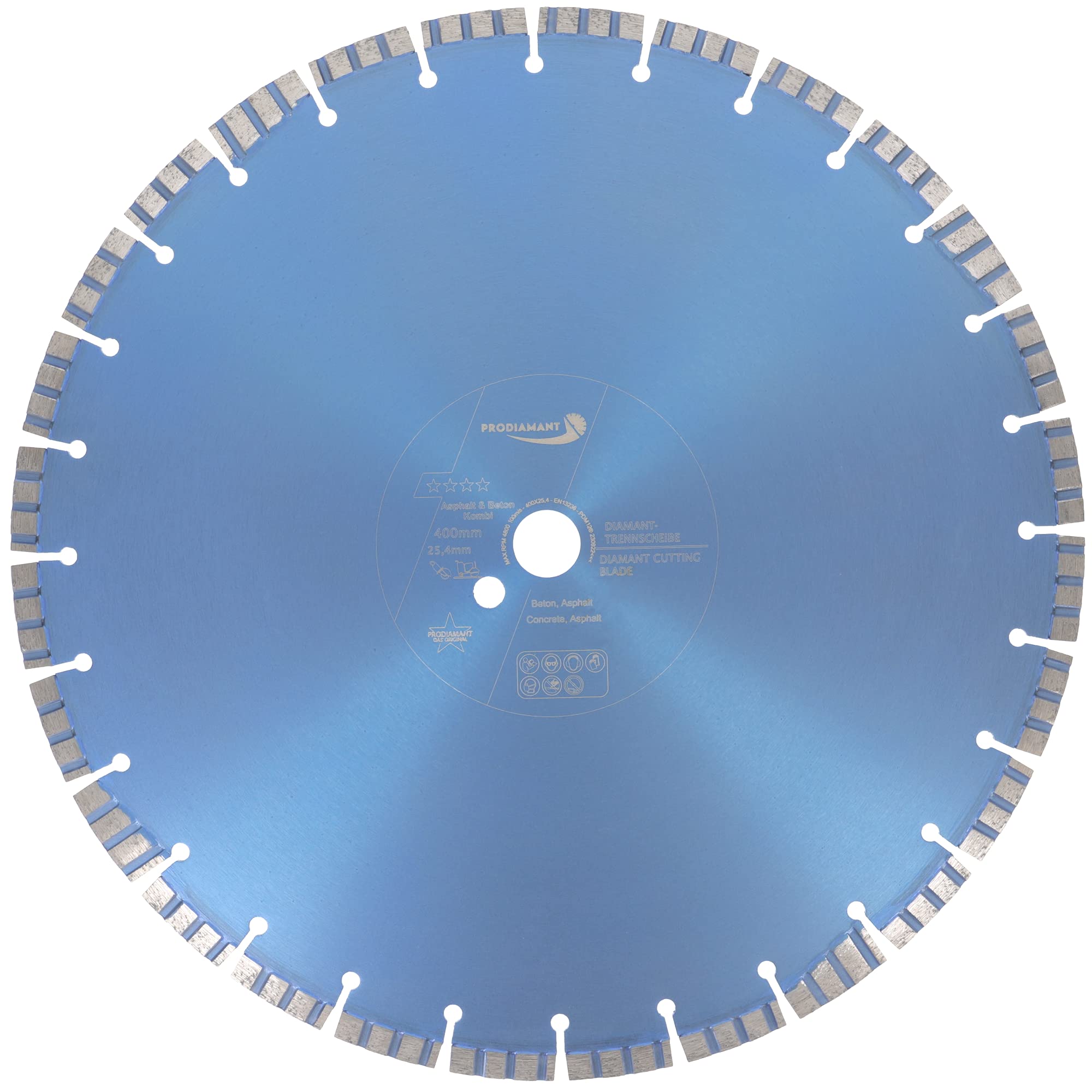 PRODIAMANT Disco da taglio diamantato 400 mm x 25,4 mm Premium asfalto calcestruzzo saldato al laser 400 mm