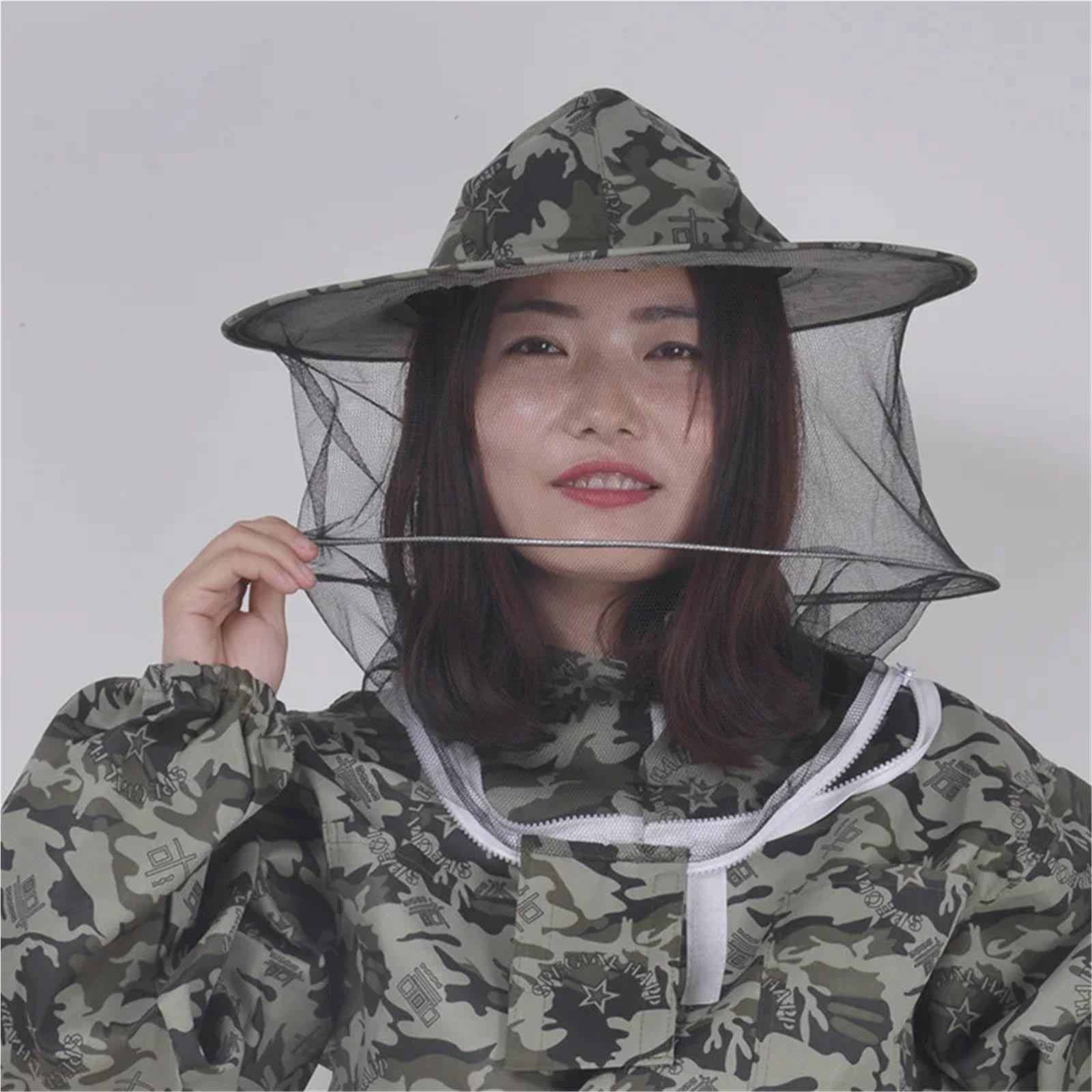 Traje de apicultor Profesional Suministros de apicultura Ropa protectora Chaqueta Pantalones Velo Vestido protector contra abejas Traje(L)