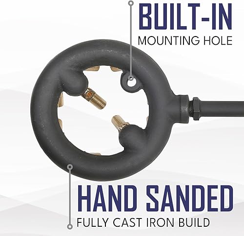 Miniatura 5 de CONCORD Quemador de chorro de hierro fundido de propano único para exteriores con puntas de llama de latón (JET 10)