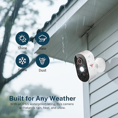 Miniatura 2 de Cámara de seguridad inalámbrica 1080P para exteriores con conversación de 2 vías para seguridad del hogar, visión nocturna con poca luz, detección