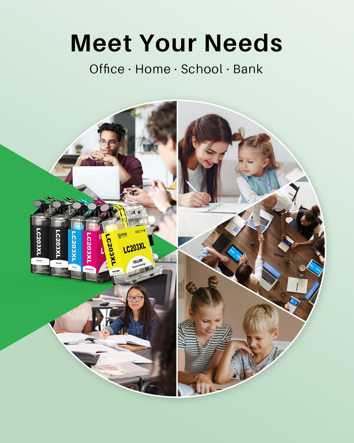 Skydo lc203 Ink Cartridge 5 Pack Compatible for LC203 LC201 High Yield Work with MFC-J480DW MFC-J880DW MFC-J4420DW MFC-J680DW Printer (BK/C/M/Y, 5Pack)