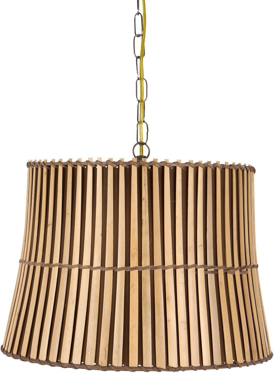 Upgradelights Bamboo Swag 16 Inch Lamp Lighting Fixture Hanging Plug-in 14x16x10