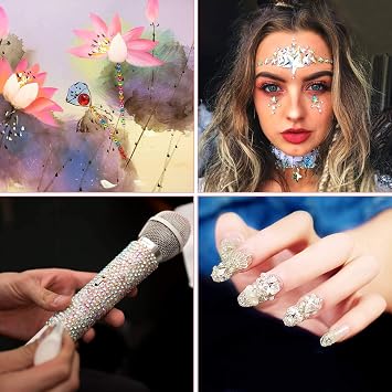 Self Adhesive Rhinestones, Cridoz 735Pcs Craft Gems Self Adhesive Jewels Stickers Crystal Jewels and Gems for Crafts (12 Sheets Assorted Shapes and Sizes)