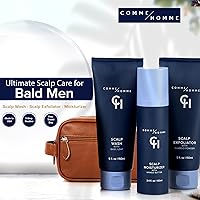 Vista 2 de Comme Homme Ultimate Scalp Care Bundle for Bald Men 3-Step Routine with Scalp Wash, Exfoliator & Moisturizer Deep Cleanse, 24-Hour Moisture &