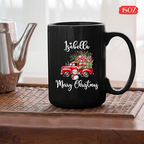 Vista 130 de Taza de café de Navidad personalizada con muñeco de nieve, taza de cerámica de Navidad, taza de Navidad personalizada con nombre, taza de Navidad