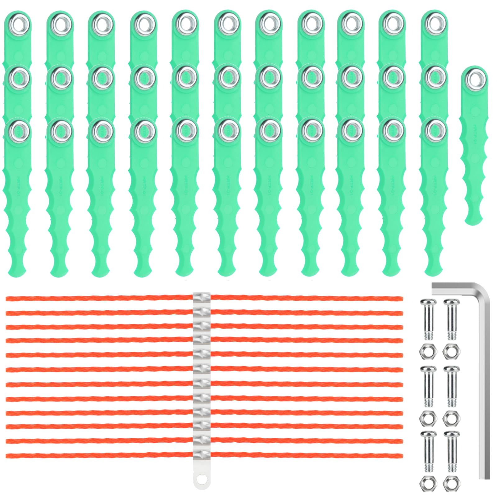 34 Pack Quickload SF-080 Replacement Blades &amp; 0.11" Pre-Cut Line Compatible with Black Decker SF-080-BKP GH3000 LST540 GH3000R LST540B Weed Eater String Trimmer Edger,with Screw Parts(53 Pack)
