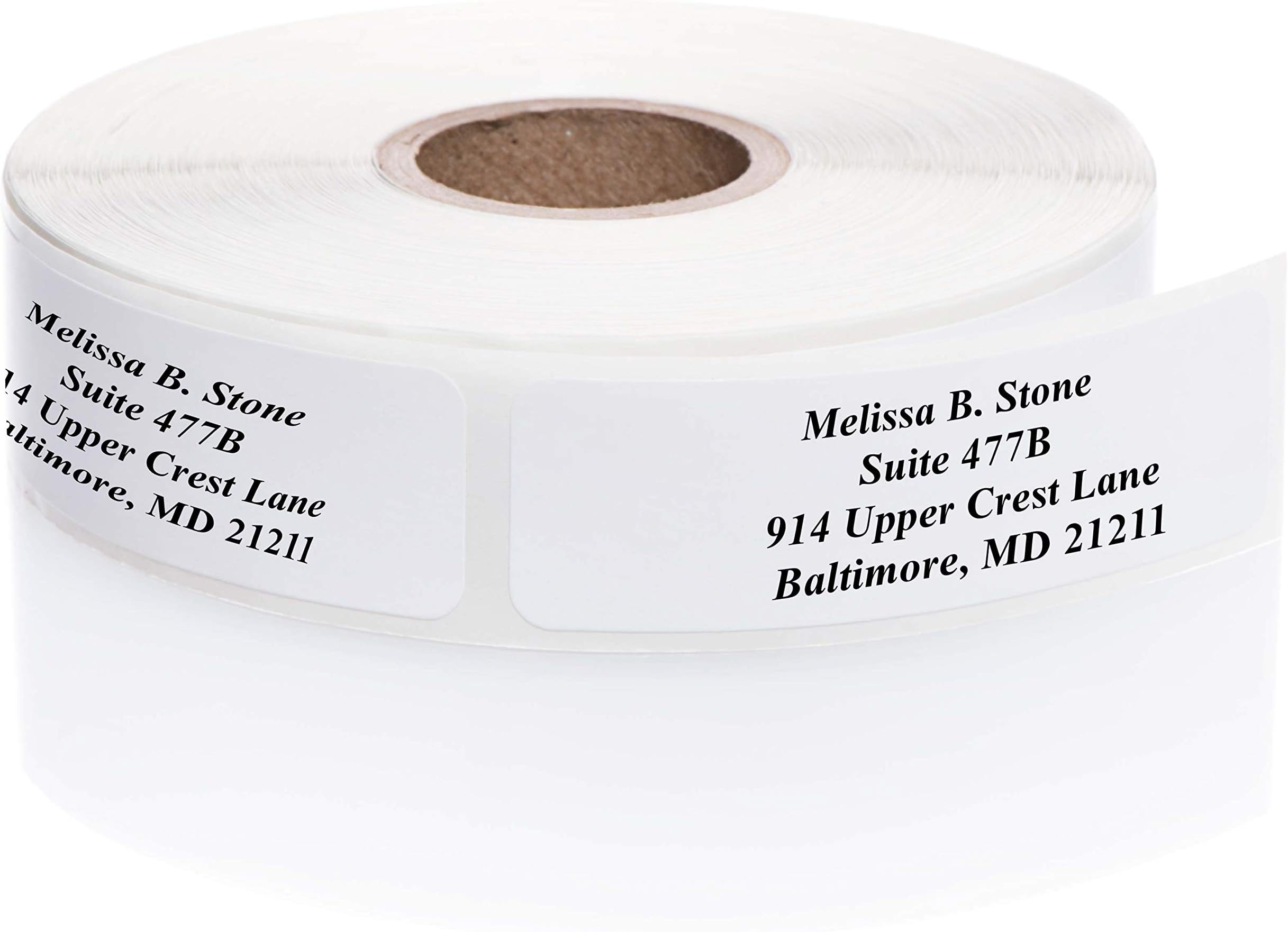 White Personalized Return Address Labels Without Dispenser - Roll of 250 Custom Stickers
