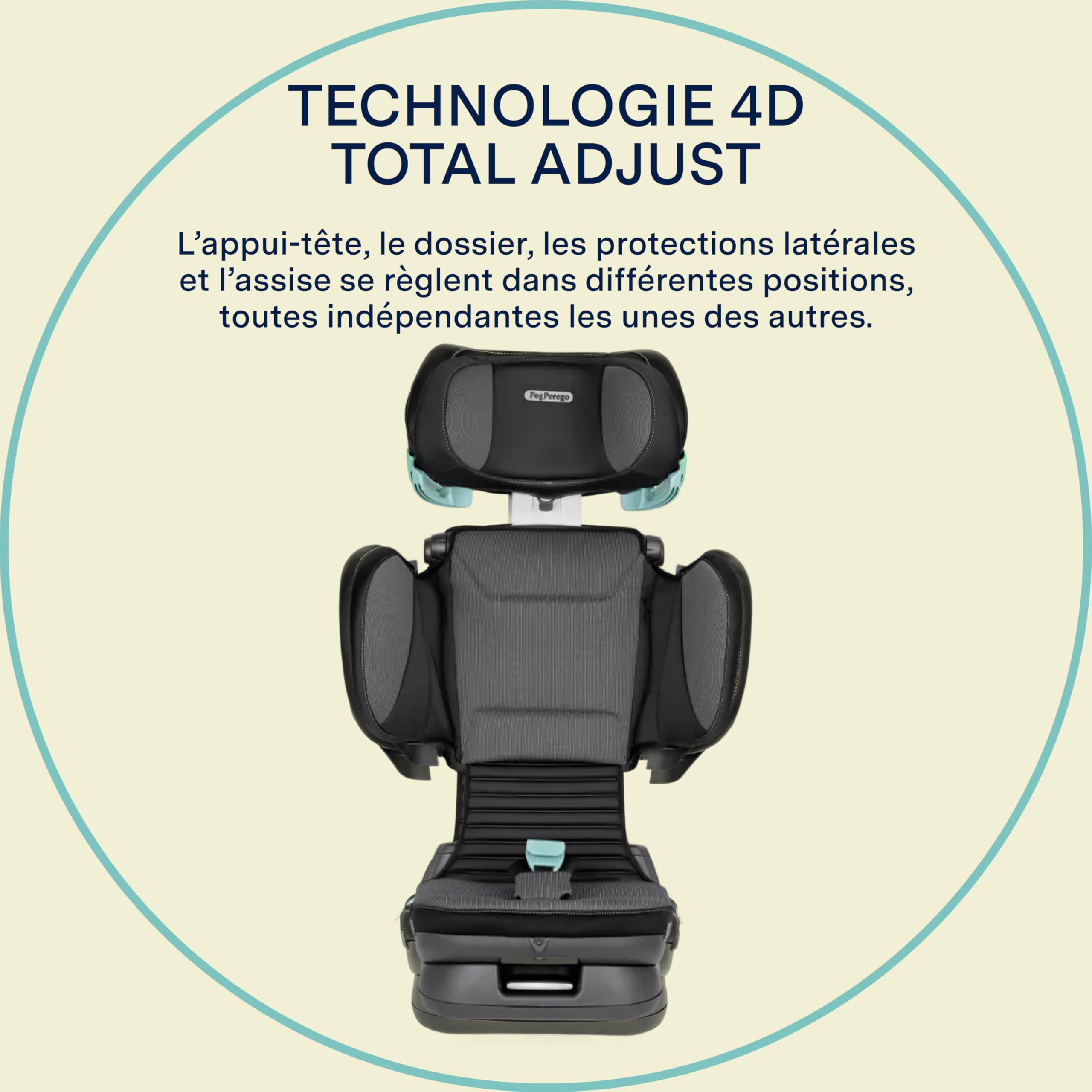 PEG Viaggio Flex Siège Auto i-Size avec ISOFIX, 100-150 cm, 3-12 ans, 15-36 kg, Pliable, Inclinable, Technologie Avancée, Crystal Black