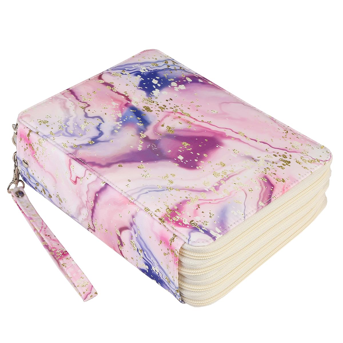 Lbxgap Portable Colored 216 Slots Pencil case Organizer with Printing Pattern for Watercolor Pens or Markers, Pencil Case Organizer for Artist