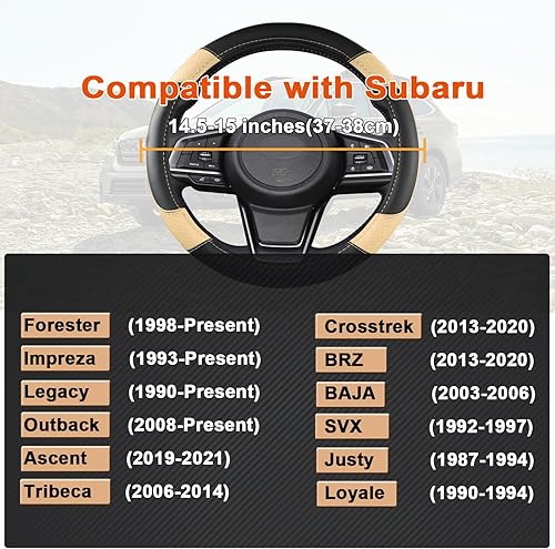 Miniatura 8 de GIANT PANDA Funda de volante para Subaru Forester, funda para volante de automóvil para Subaru Outback y Crosstrek, color naranja